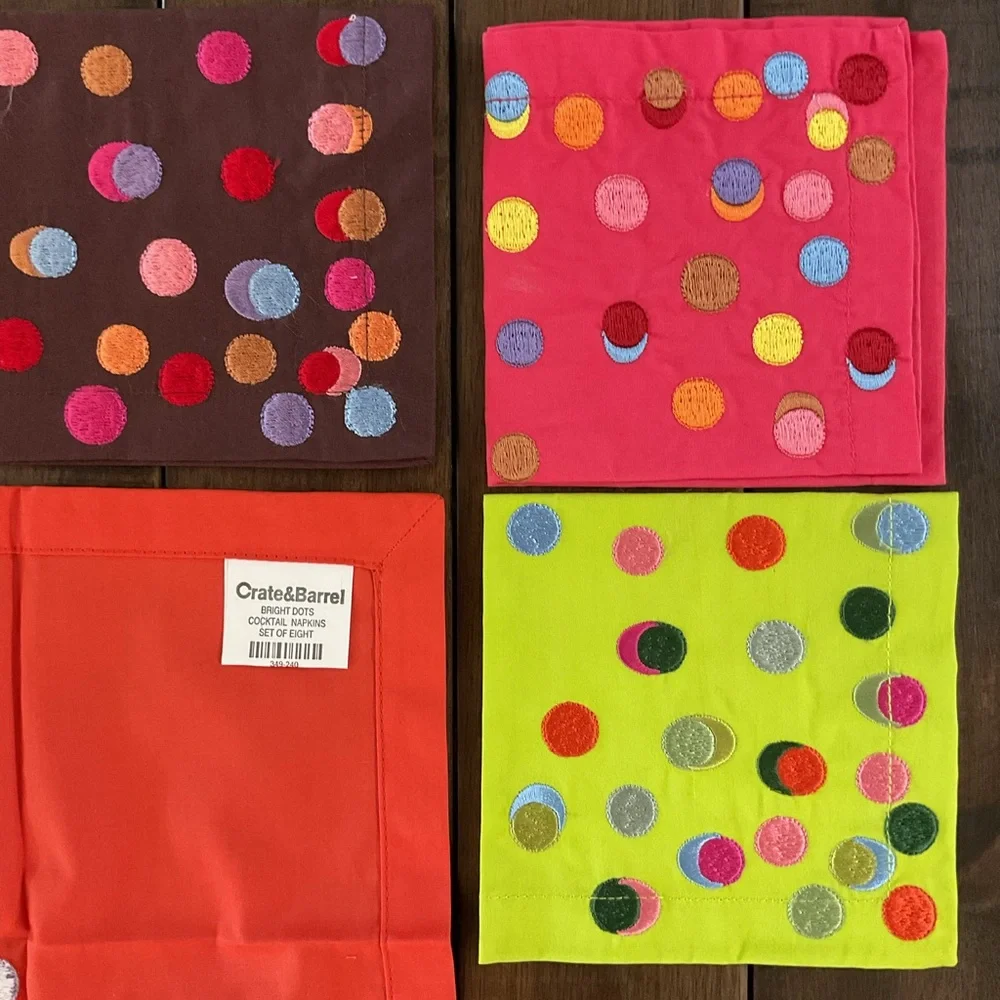 Crate&Barrel Colorful Polka Dot Cocktail Napkins (Set of 16) - Picture 3 of 3